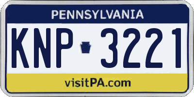 PA license plate KNP3221