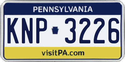 PA license plate KNP3226