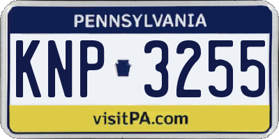 PA license plate KNP3255