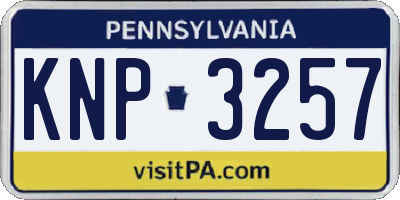 PA license plate KNP3257