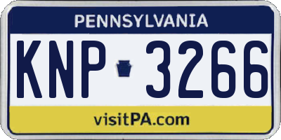 PA license plate KNP3266