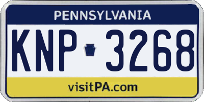 PA license plate KNP3268