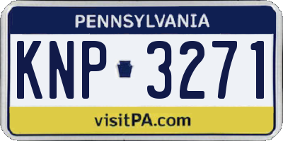 PA license plate KNP3271