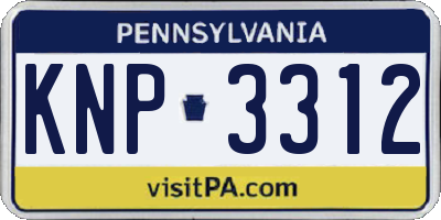 PA license plate KNP3312
