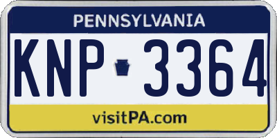 PA license plate KNP3364