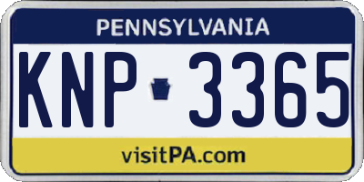 PA license plate KNP3365