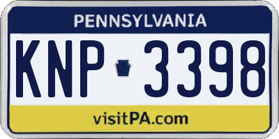 PA license plate KNP3398