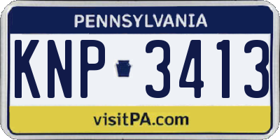 PA license plate KNP3413
