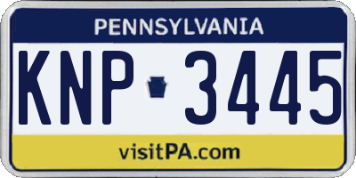 PA license plate KNP3445