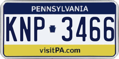 PA license plate KNP3466