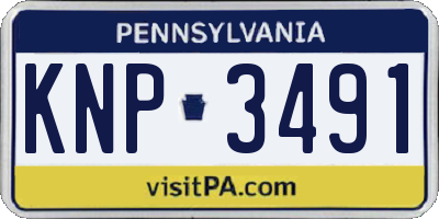 PA license plate KNP3491