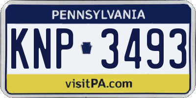 PA license plate KNP3493