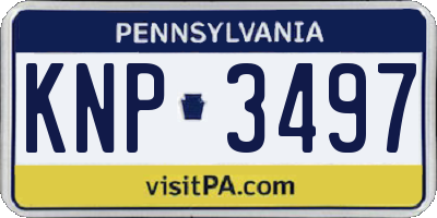PA license plate KNP3497