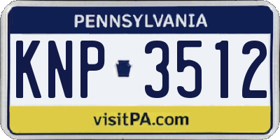 PA license plate KNP3512