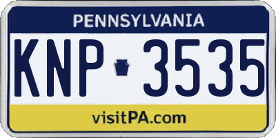 PA license plate KNP3535