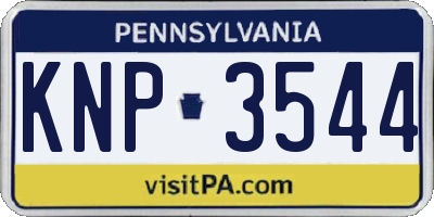 PA license plate KNP3544