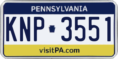 PA license plate KNP3551