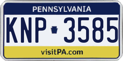 PA license plate KNP3585