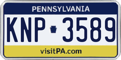 PA license plate KNP3589