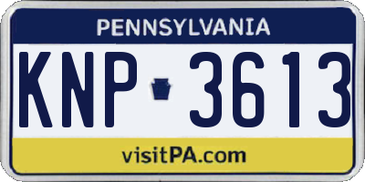 PA license plate KNP3613