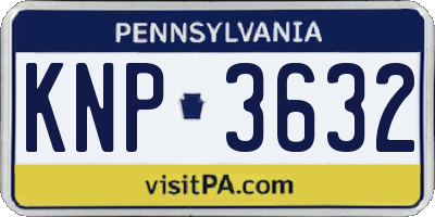 PA license plate KNP3632