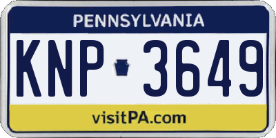 PA license plate KNP3649