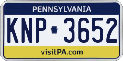 PA license plate KNP3652