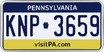 PA license plate KNP3659