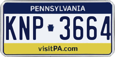 PA license plate KNP3664