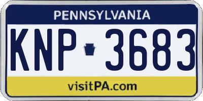 PA license plate KNP3683