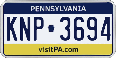 PA license plate KNP3694
