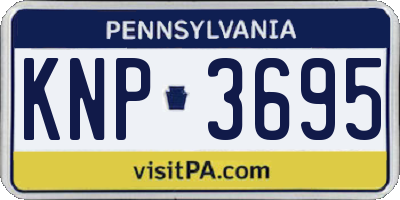 PA license plate KNP3695