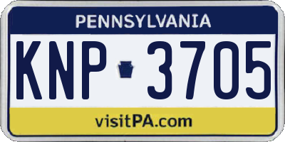 PA license plate KNP3705