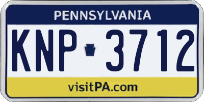 PA license plate KNP3712
