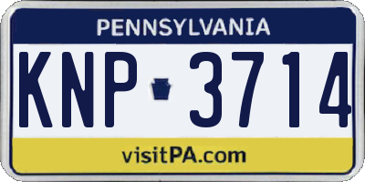 PA license plate KNP3714