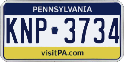 PA license plate KNP3734