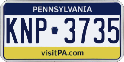 PA license plate KNP3735