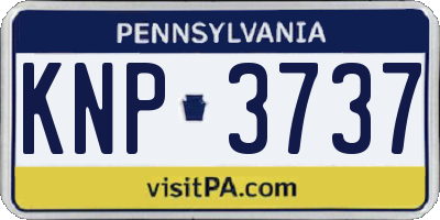 PA license plate KNP3737