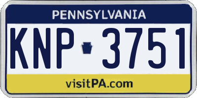 PA license plate KNP3751