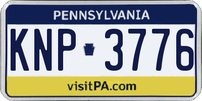 PA license plate KNP3776