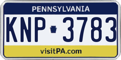 PA license plate KNP3783