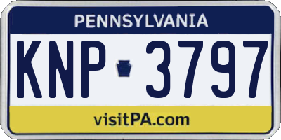 PA license plate KNP3797