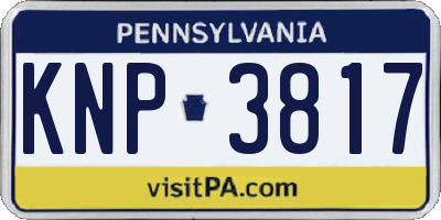PA license plate KNP3817