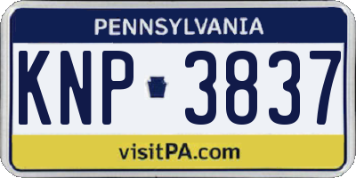 PA license plate KNP3837