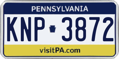 PA license plate KNP3872