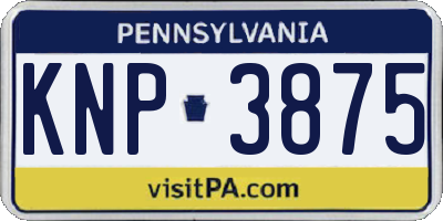 PA license plate KNP3875