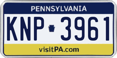 PA license plate KNP3961