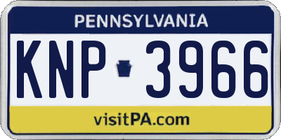 PA license plate KNP3966