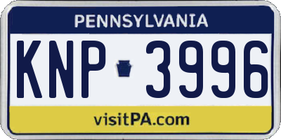 PA license plate KNP3996