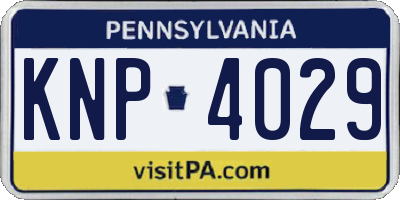 PA license plate KNP4029